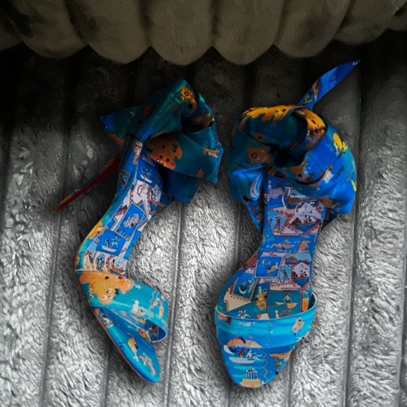 Christian Louboutin Printed Tie Sandals